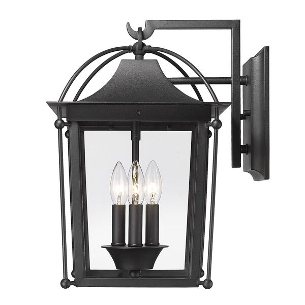 Brigham Natural Black Three-Light Outdoor Wall Sconce, image 3